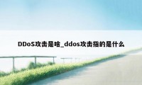 DDoS攻击是啥_ddos攻击指的是什么