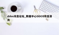 ddos攻击论坛_数据中心DDOS攻击清洗