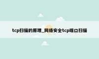 tcp扫描的原理_网络安全tcp端口扫描