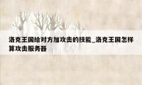 洛克王国给对方加攻击的技能_洛克王国怎样算攻击服务器